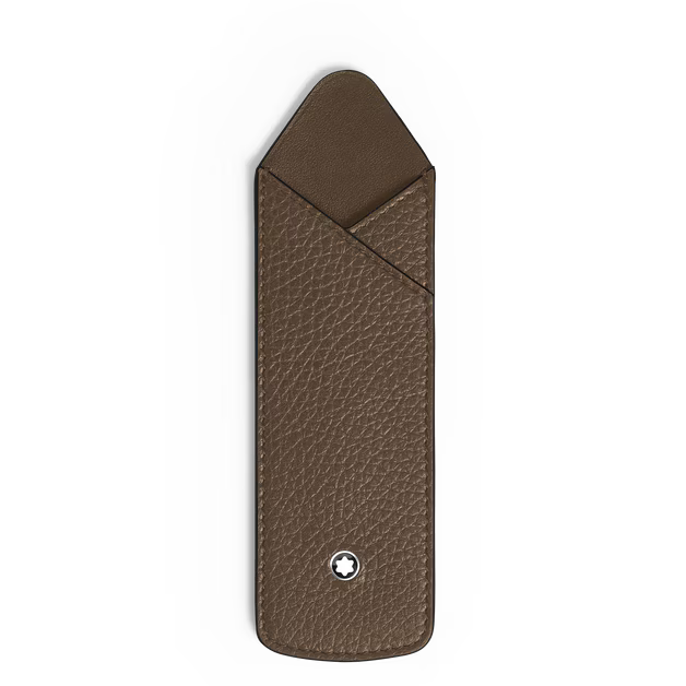 Estuche Fino para 1 Instrumento de Escritura en Cuero Graneado Avellana
