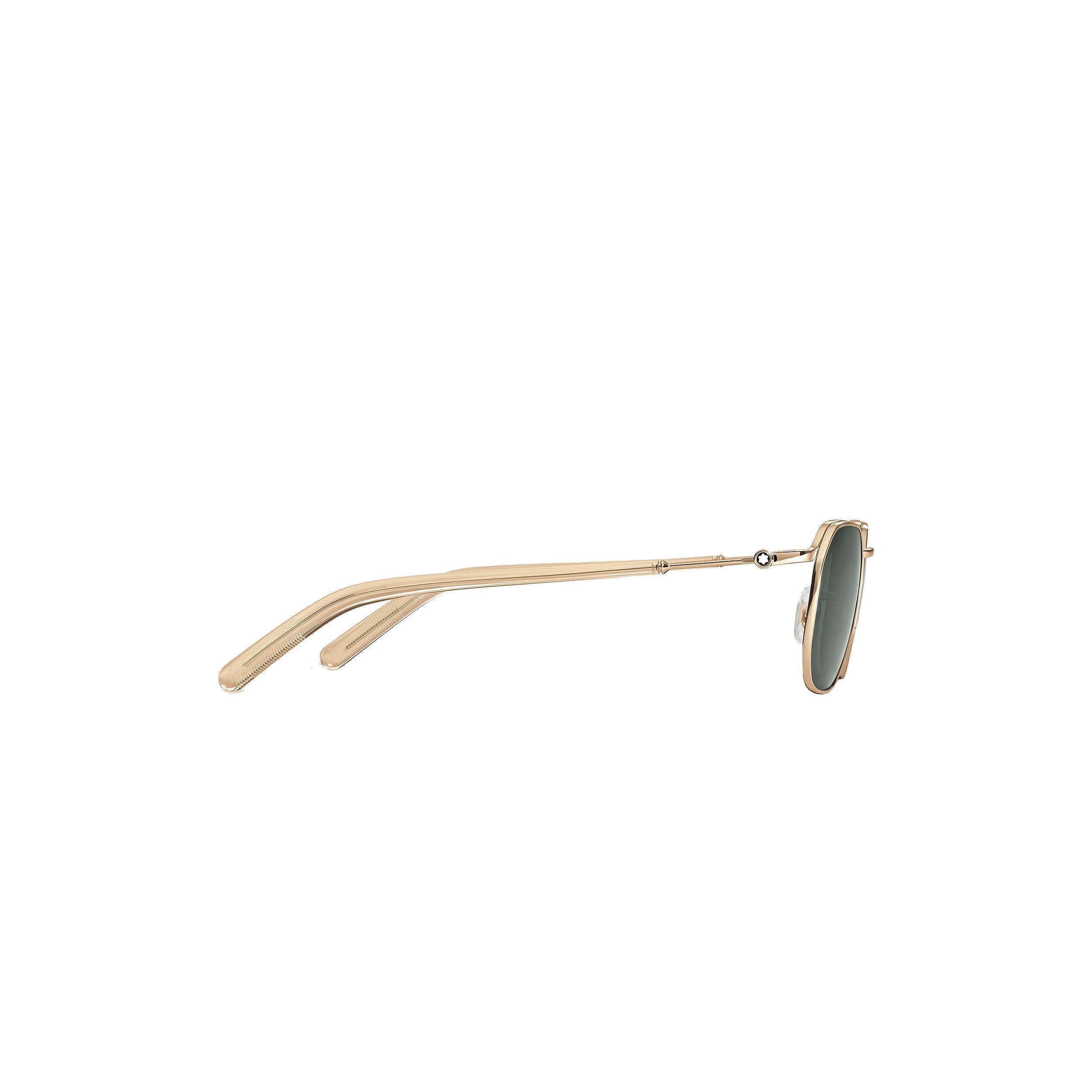 Lunettes de soleil Montblanc carrées à monture métallique dorée