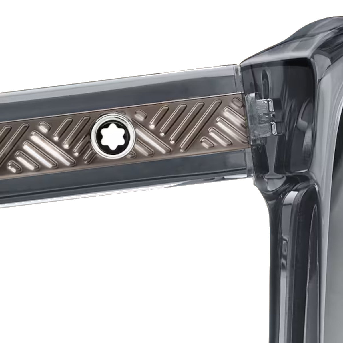 Lunettes de soleil carrées à monture grise en acétate