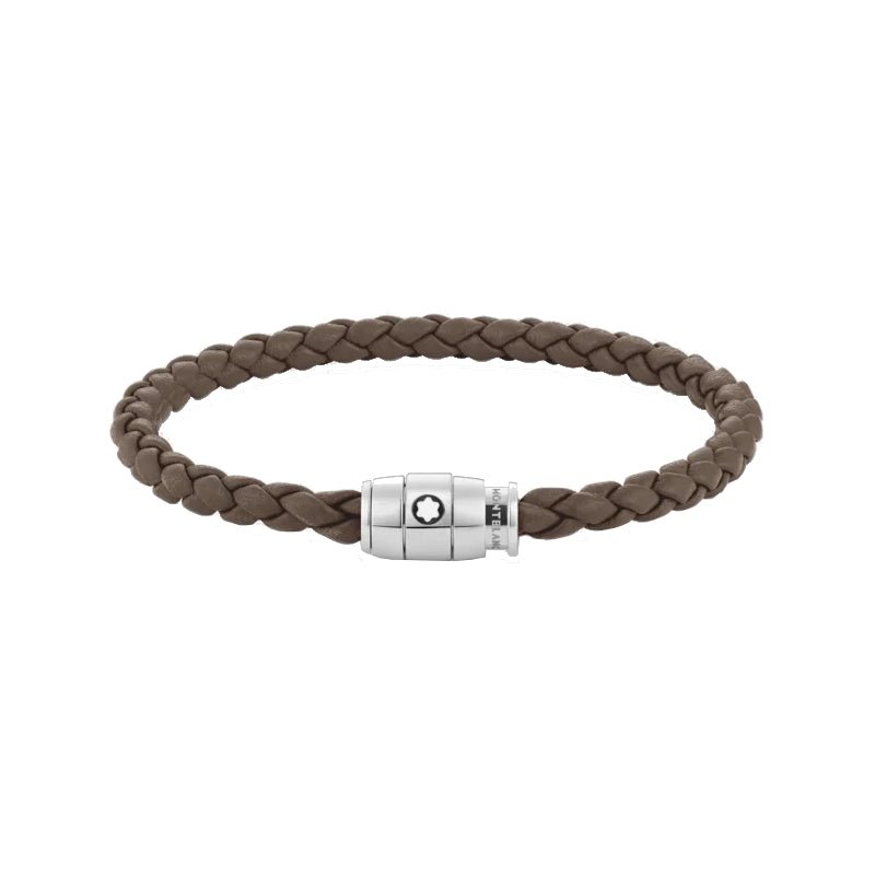 Bracelet hommeMontblancBracelet à 3 anneaux Montblanc de la Collection Meisterstücken acier et cuir, masticS