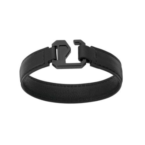 Bracelet hommeMontblancBracelet Montblanc homme en cuir noir avec fermoir en PVD noirS