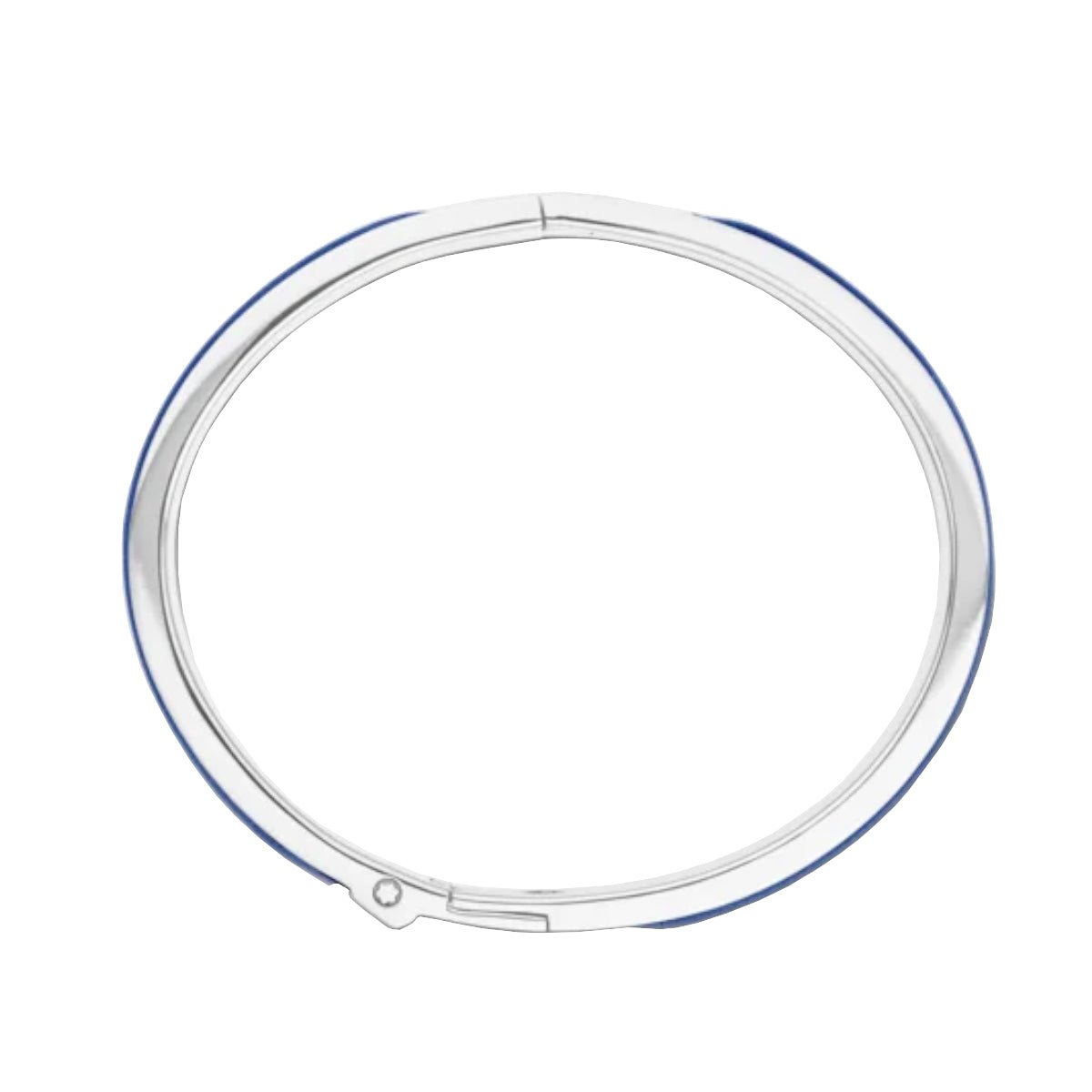 Bracelet hommeMontblancJonc Montblanc M Logo en Acier et Cuir Bleu