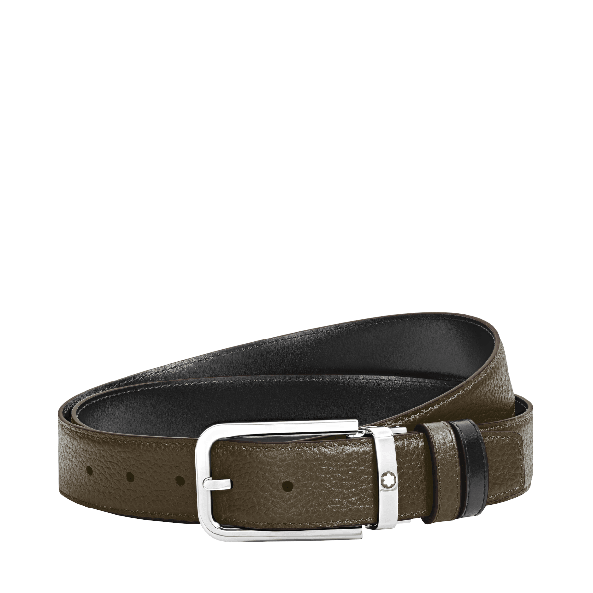 Ceinture hommeMontblancCeinture Réversible 35 mm à boucle Rectangulaire Montblanc Grainé Vert