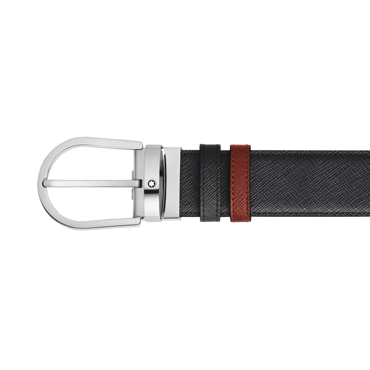 Ceinture hommeMontblancCeinture réversible motif fer à cheval 35 mm en cuir Montblanc Sartorial Rouge