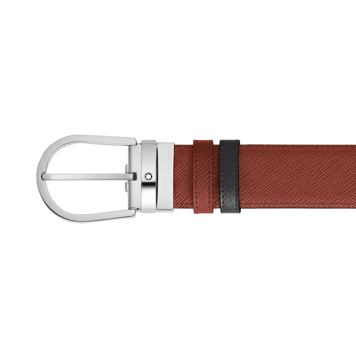 Ceinture hommeMontblancCeinture réversible motif fer à cheval 35 mm en cuir Montblanc Sartorial Rouge