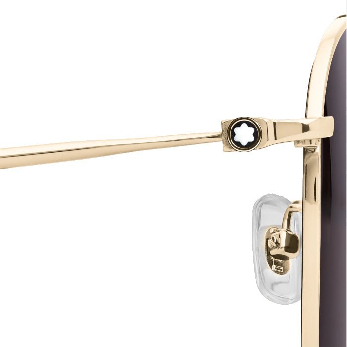 Lunettes de soleilMontblancLunettes de soleil carrée en titane couleur or