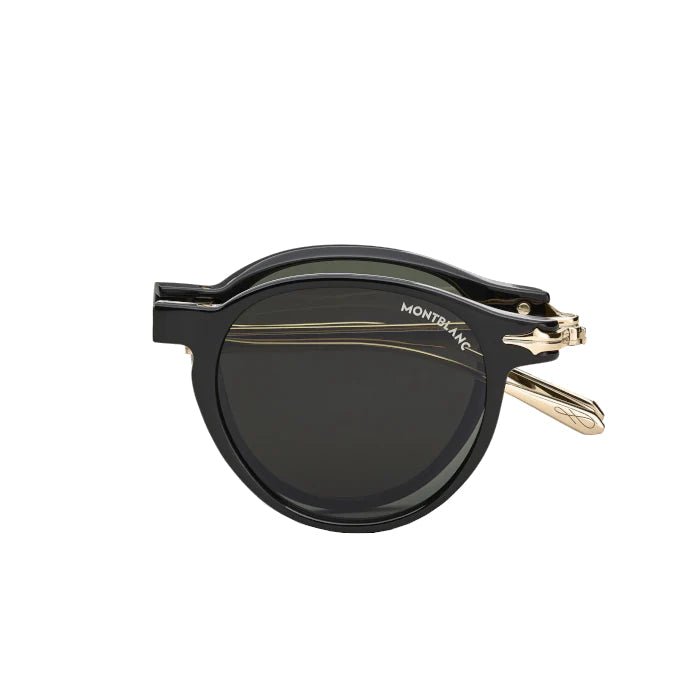 Lunettes de soleilMontblancLunettes de soleil pliables ovales à monture injectée noire