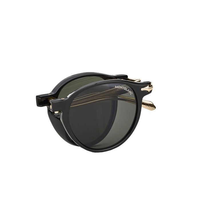 Lunettes de soleilMontblancLunettes de soleil pliables ovales à monture injectée noire