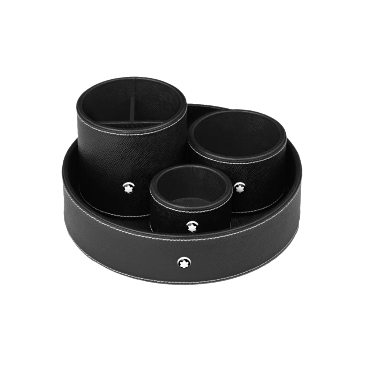 Plateau de bureauMontblancPlateau de bureau rond en cuir noir Montblanc (petit)