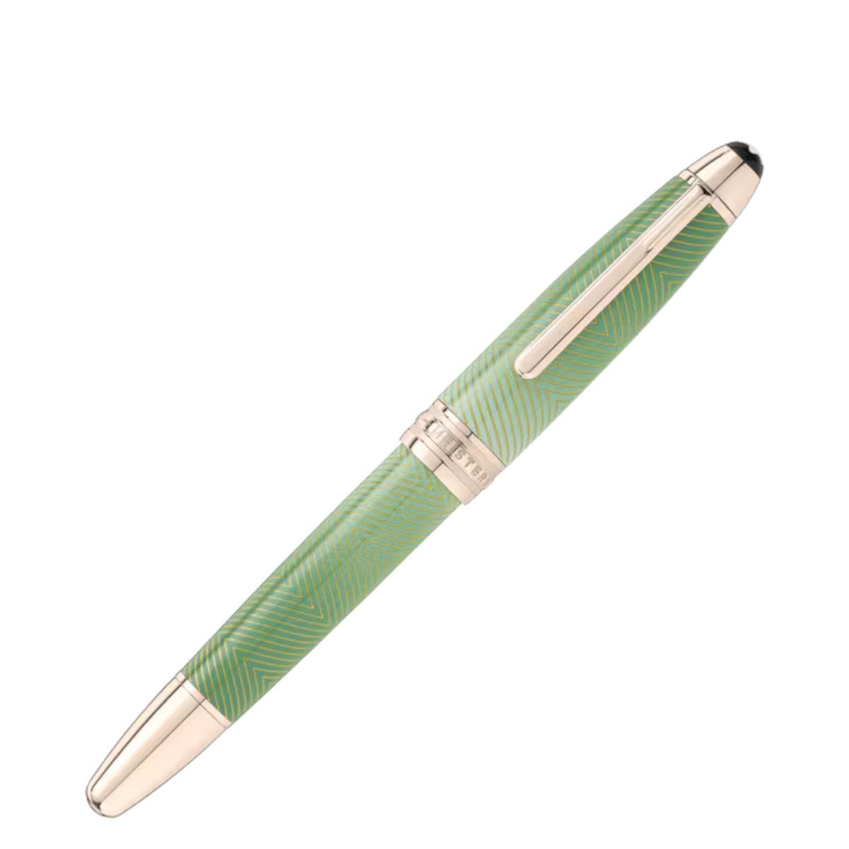 RollerballMontblancStylo plume Montblanc Incurvée Meisterstück Calligraphy Solitaire Celadon Dégradé