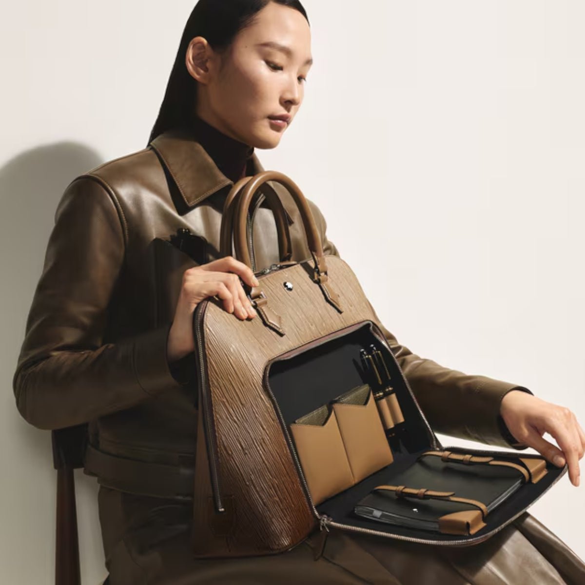 Sac de voyageMontblancSac à main de voyage Montblanc effet sfumato