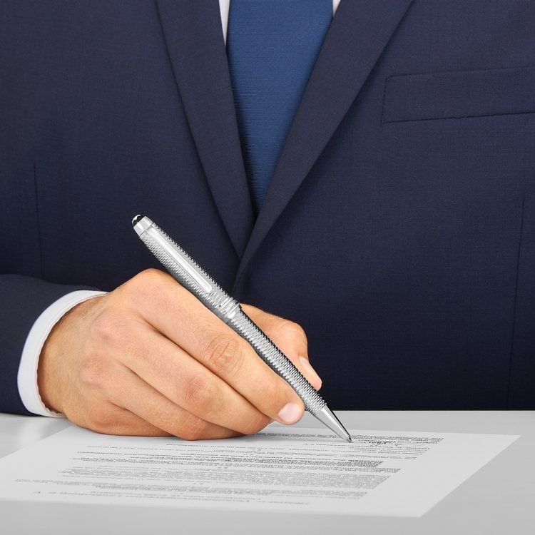 Stylo billeMontblancStylo bille Montblanc Meisterstück Geometry Solitaire Silver Midsize