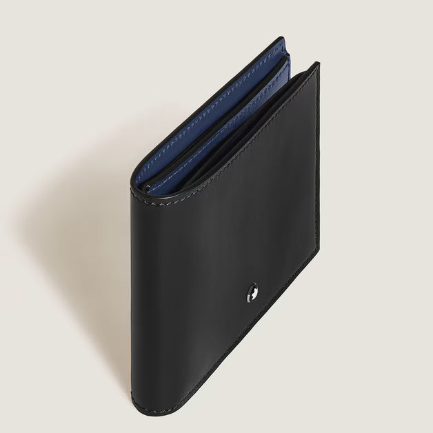 Cartera 8cc de piel Meisterstück negra y azul