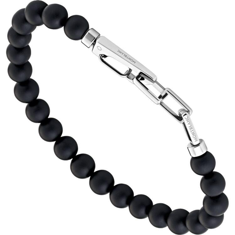 Bracelet Montblanc Wrap Me en perle d'onyx (Taille S) - Boutique-Officielle-Montblanc-Cannes