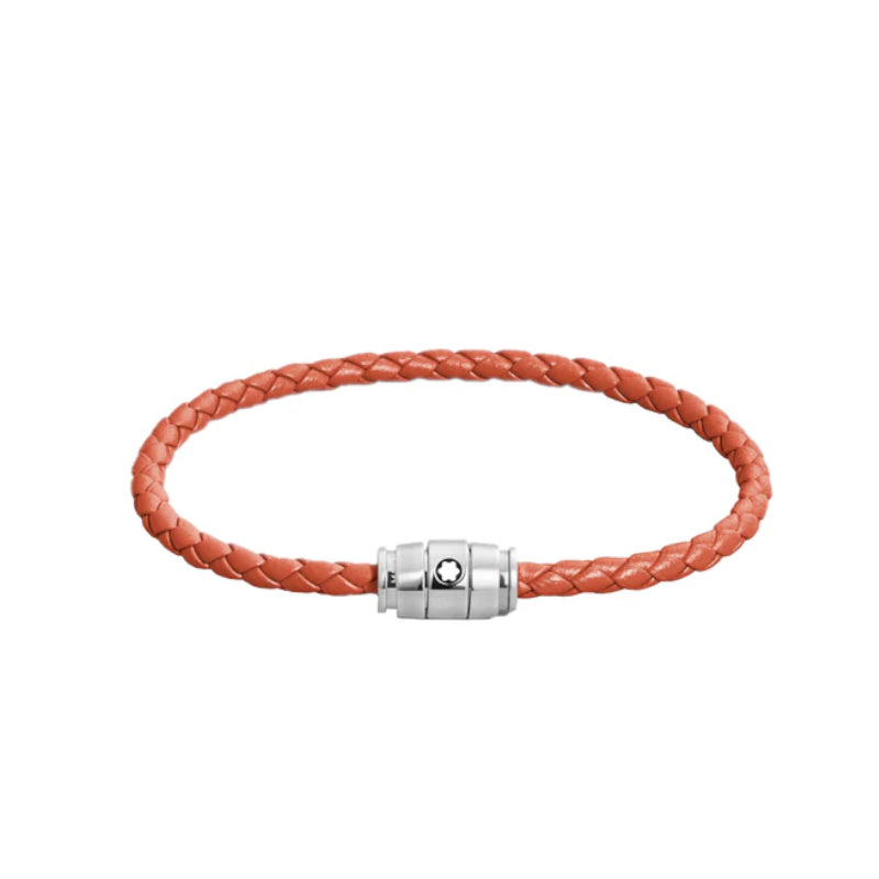 Bracelet acier 3 anneaux Collection Montblanc Meisterstück en cuir cayenne