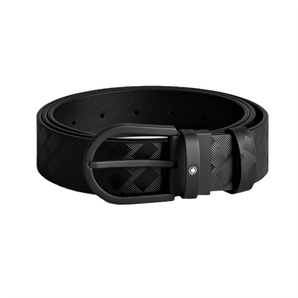 Ceinture À Boucle Fer À Cheval De 35 Mm En Cuir Noir