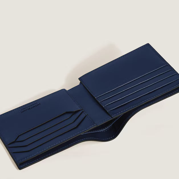 Cartera 8cc de piel Meisterstück negra y azul 