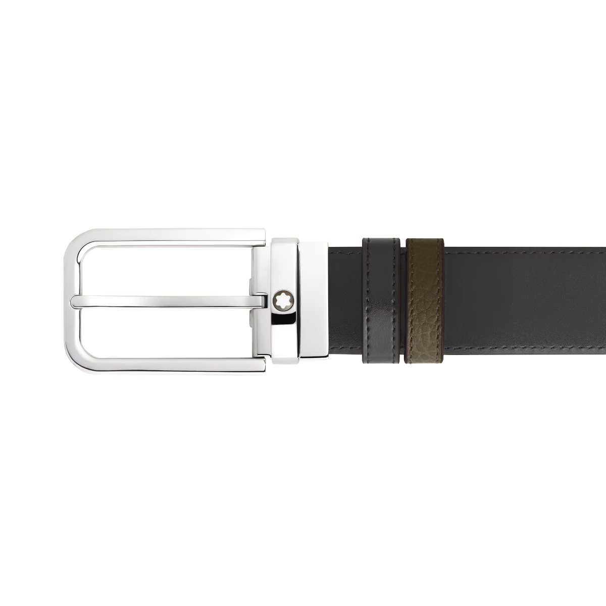 Ceinture Réversible 35 mm à boucle Rectangulaire Montblanc Grainé Vert