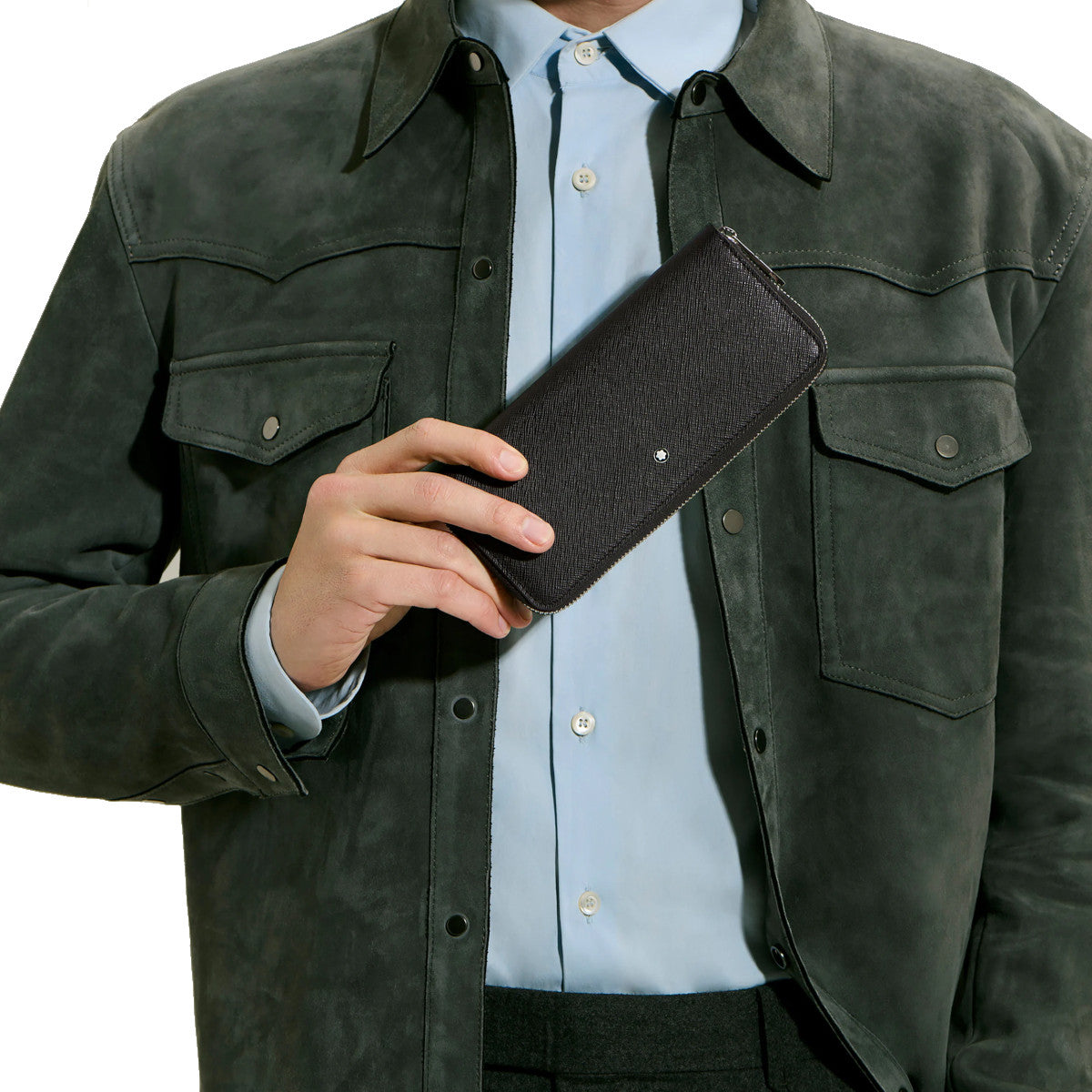 Portefeuille 8cc Zippé Montblanc Sartorial Noir