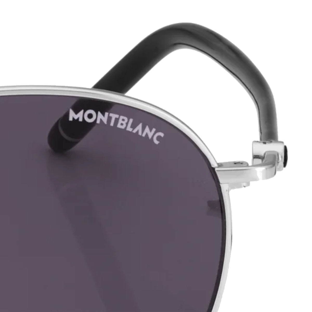 Lunettes de soleil Montblanc rondes avec monture en métal argenté