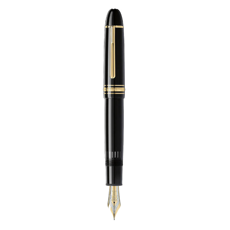 Stylo Plume Montblanc en résine noire plaquée jaune