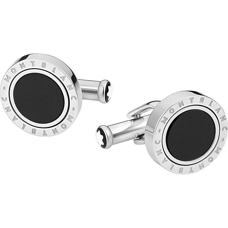 Boutons de manchetteMontblancBoutons de manchette Ceinture à boucle ardillon arrondie en acier Ceinture à boucle ardillon arrondie en acier inoxydable mat et revêtement PVD noirinoxydable mat et revêtement PVD noirMeisterstück