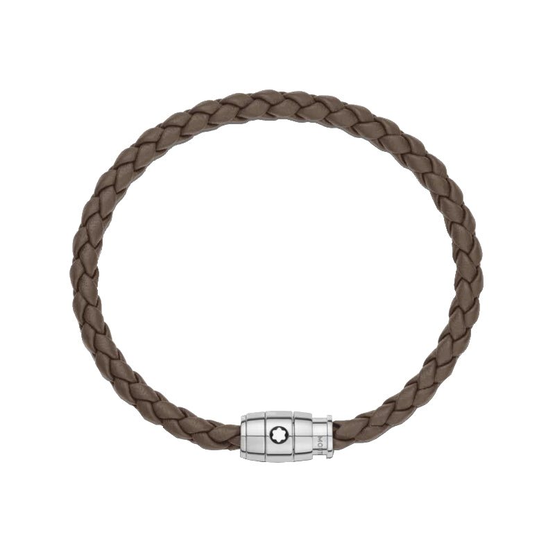 Bracelet hommeMontblancBracelet à 3 anneaux Montblanc de la Collection Meisterstücken acier et cuir, masticS
