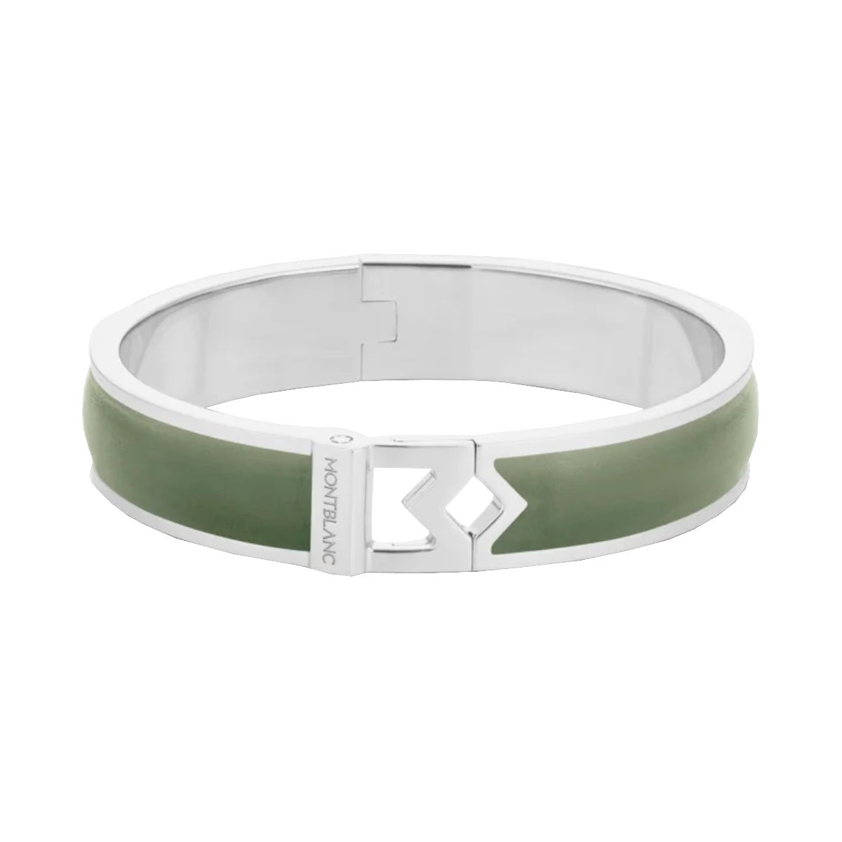 Bracelet hommeMontblancJonc Montblanc M Logo en Acier et Cuir Argile