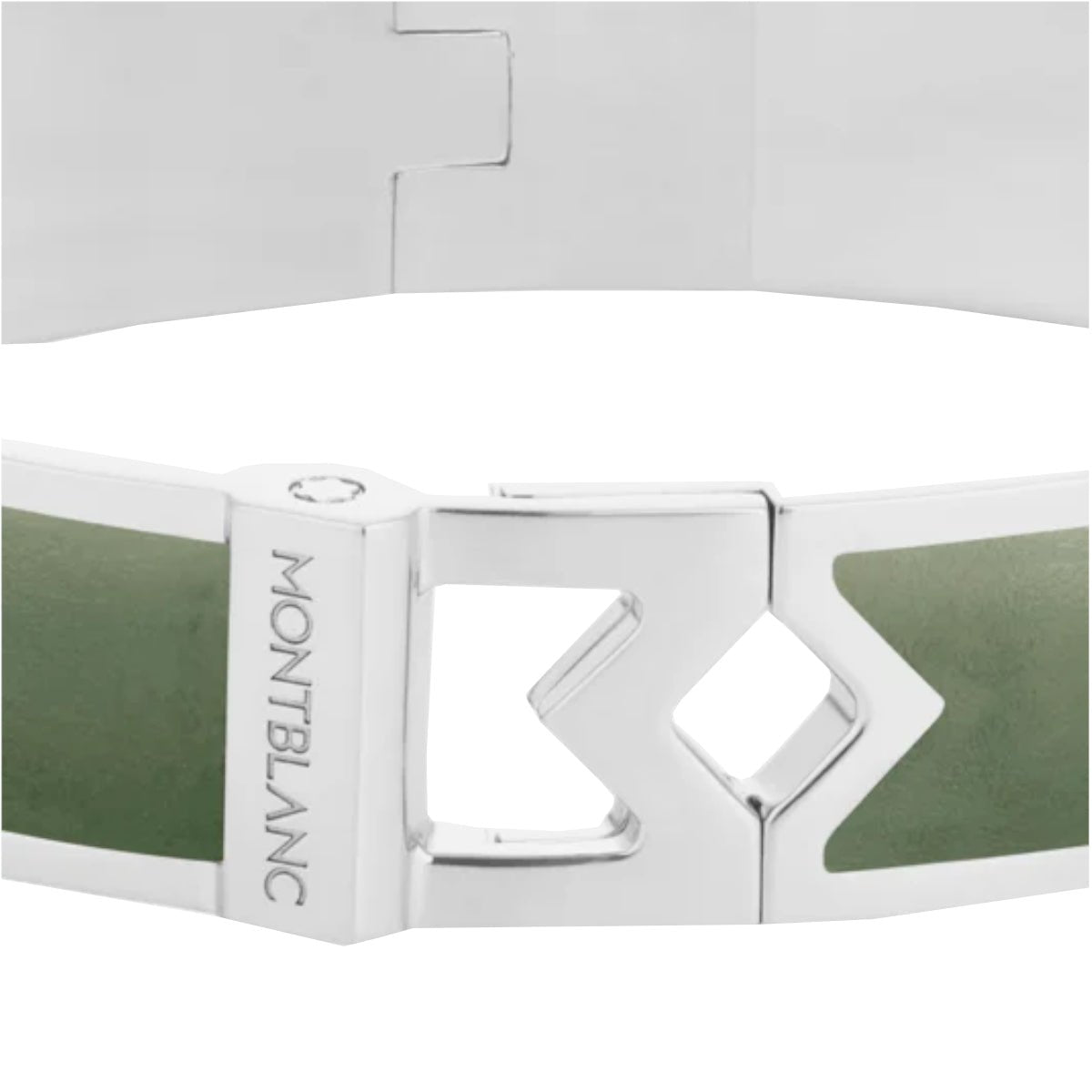 Bracelet hommeMontblancJonc Montblanc M Logo en Acier et Cuir Argile