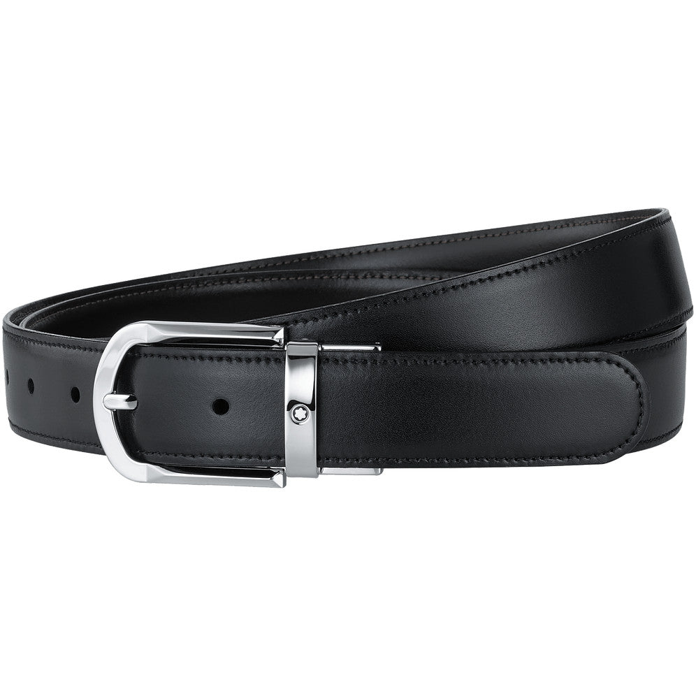 Ceinture hommeMontblancCeinture affaires réversible Montblanc noire/marron à couper selon la taille
