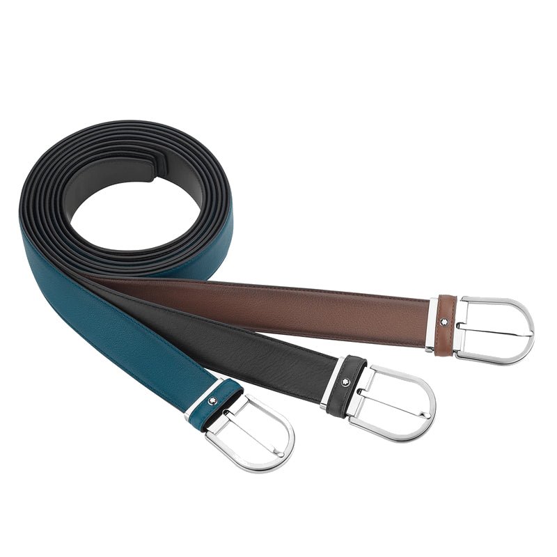 Ceinture hommeMontblancCeinture Montblanc à boucle fer à cheval de 35 mm en cuir