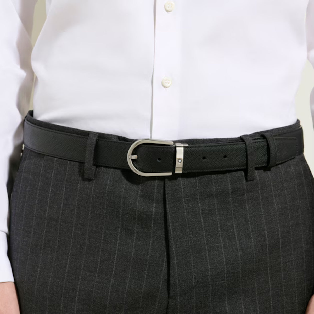 Ceinture hommeMontblancCeinture Réversible Montblanc Fer à Cheval 30 mm en Cuir Sartorial