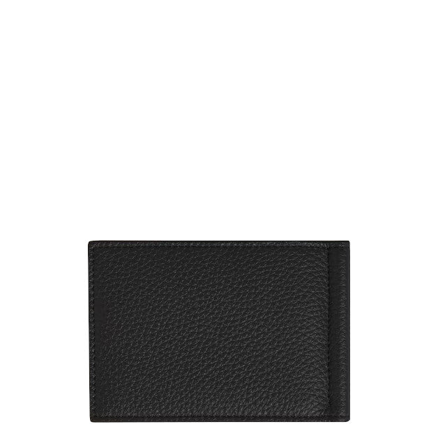 Cartera Montblanc 6cc con Clip para Billetes en Cuero Graneado Negro 
