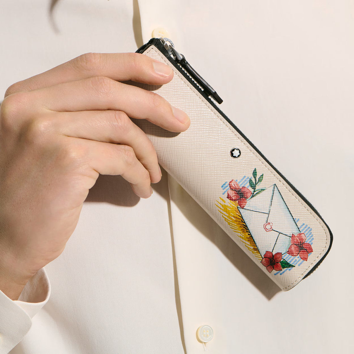 Étui pour 1 instrument d'écriture Montblanc Sartorial Summer Capsule Ivoire