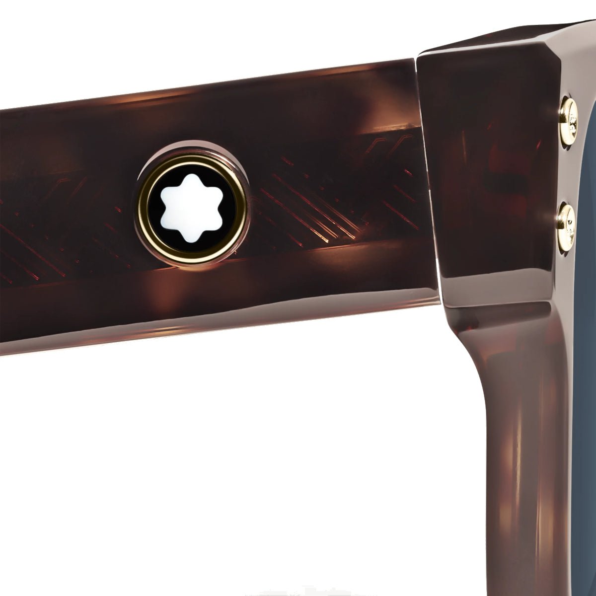 Lunettes de soleilMontblancLunettes de soleil carrées à monture en acétate couleur havane