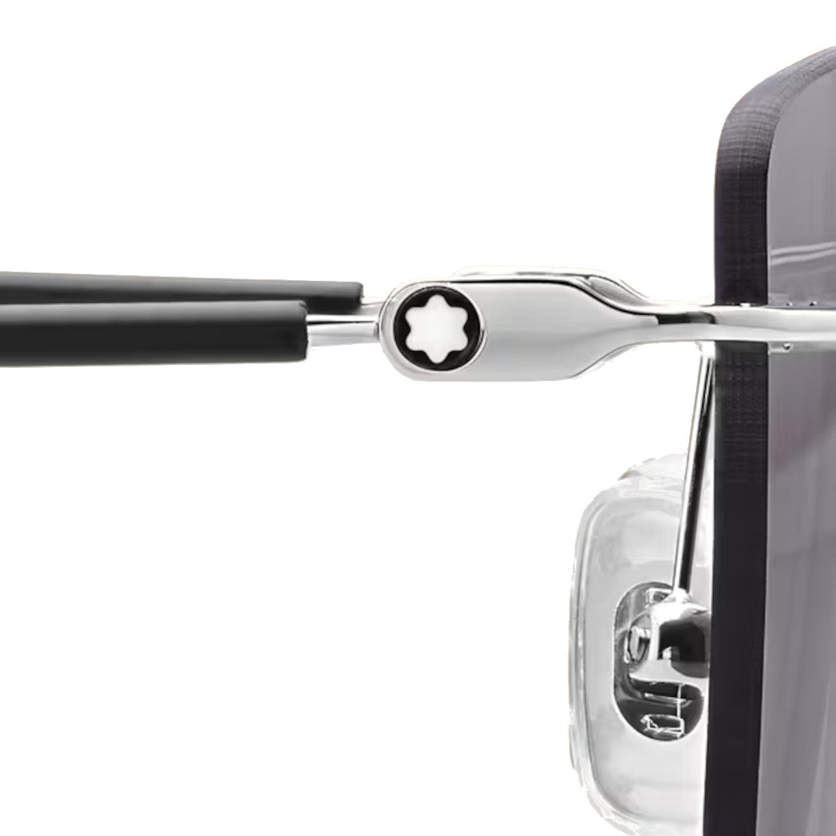 Lunettes de soleilMontblancLunettes de soleil rectangulaires à monture métallique argentée