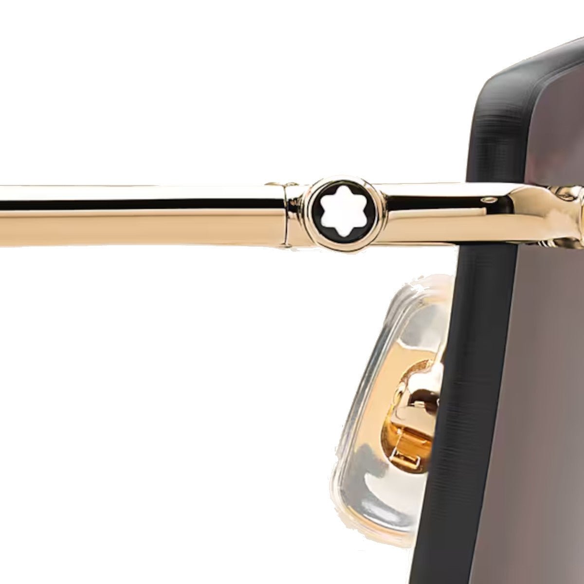 Lunettes de soleilMontblancLunettes de soleil rectangulaires à monture métallique dorée