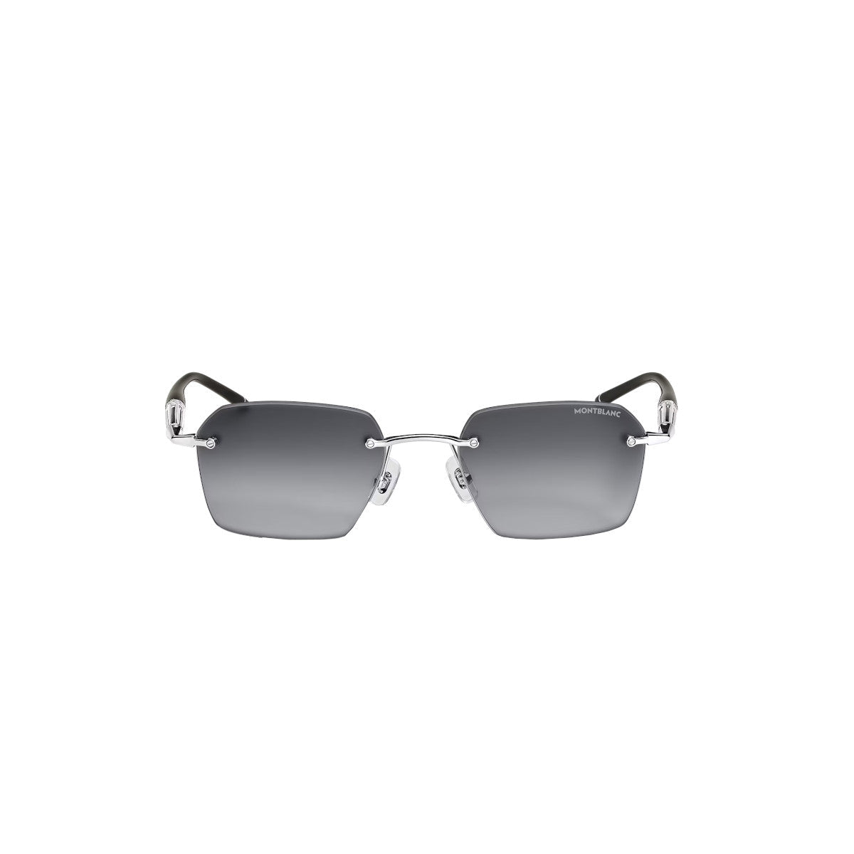 Lunettes de soleilMontblancLunettes de Soleil Rectangulaires Montblanc à Monture Métal Argenté