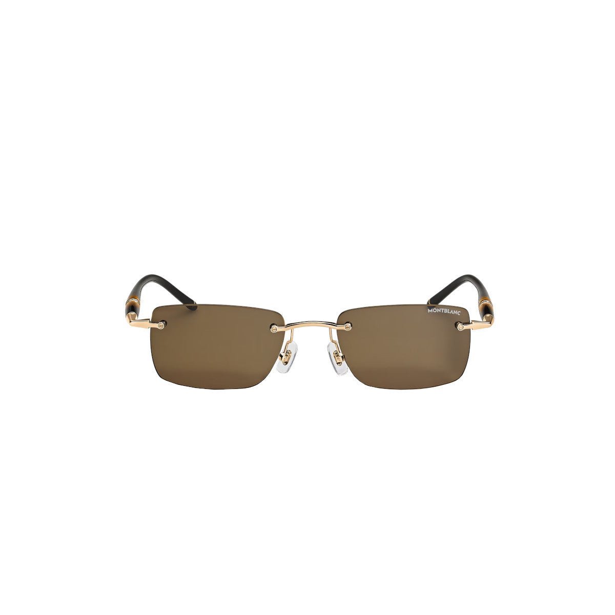 Lunettes de soleilMontblancLunettes de Soleil Rectangulaires Montblanc à Monture Métal Dorée