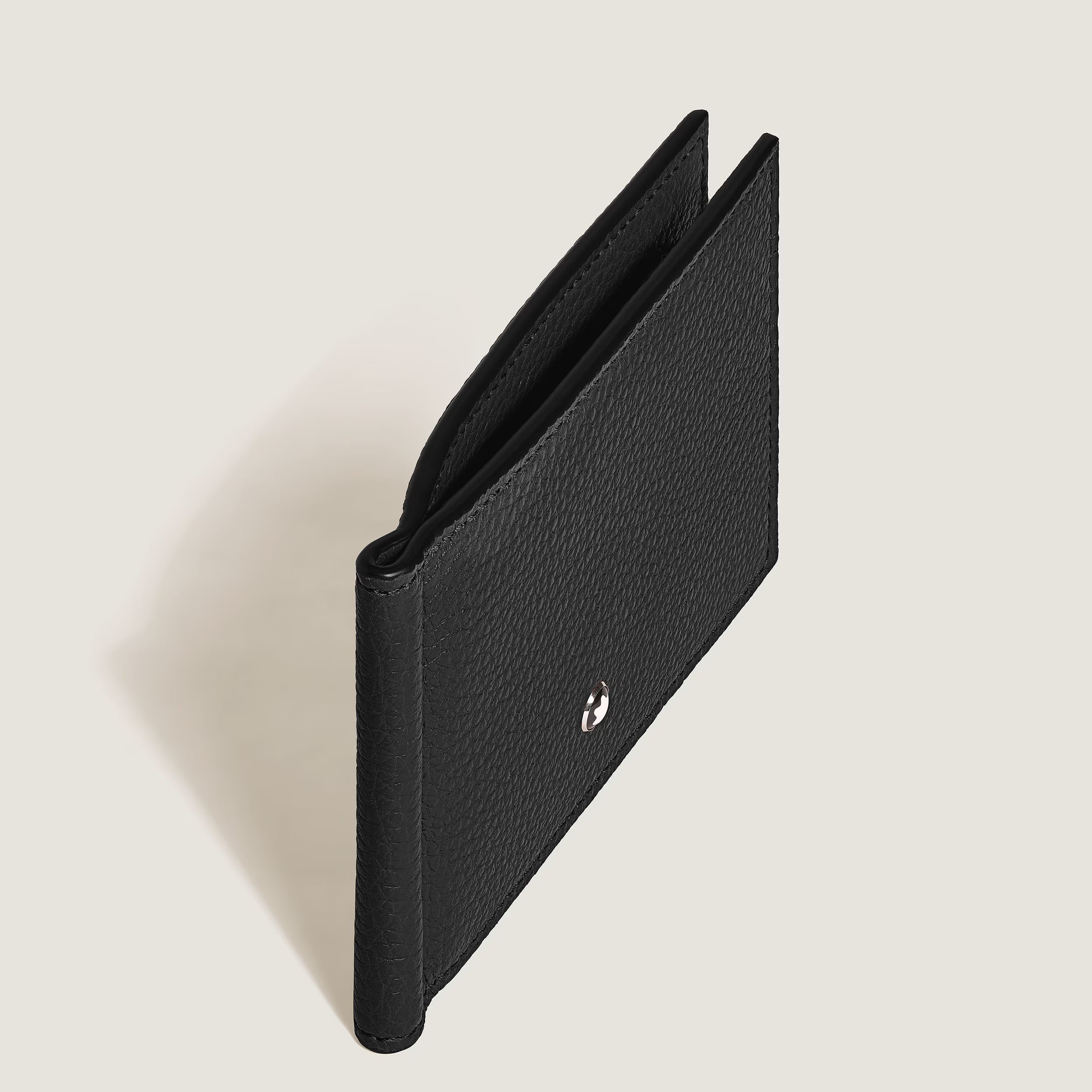 Portefeuille 6cc avec Pince à Billets en Cuir Grainé