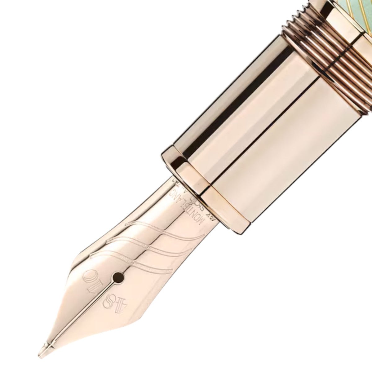 RollerballMontblancStylo plume Montblanc Incurvée Meisterstück Calligraphy Solitaire Celadon Dégradé
