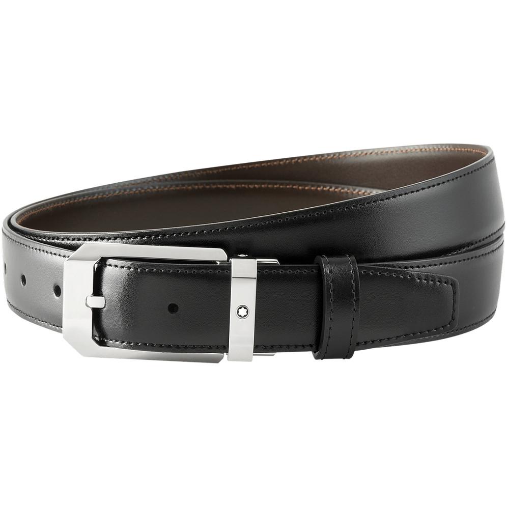 Ceinture affaires réversible noire/marron à couper selon la taille - Boutique-Officielle-Montblanc-Cannes