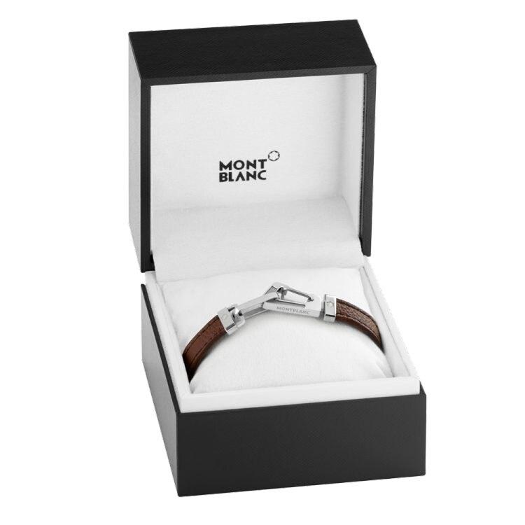 Bracelet Montblanc Wrap Me en cuir Marron (Taille S) - Boutique-Officielle-Montblanc-Cannes