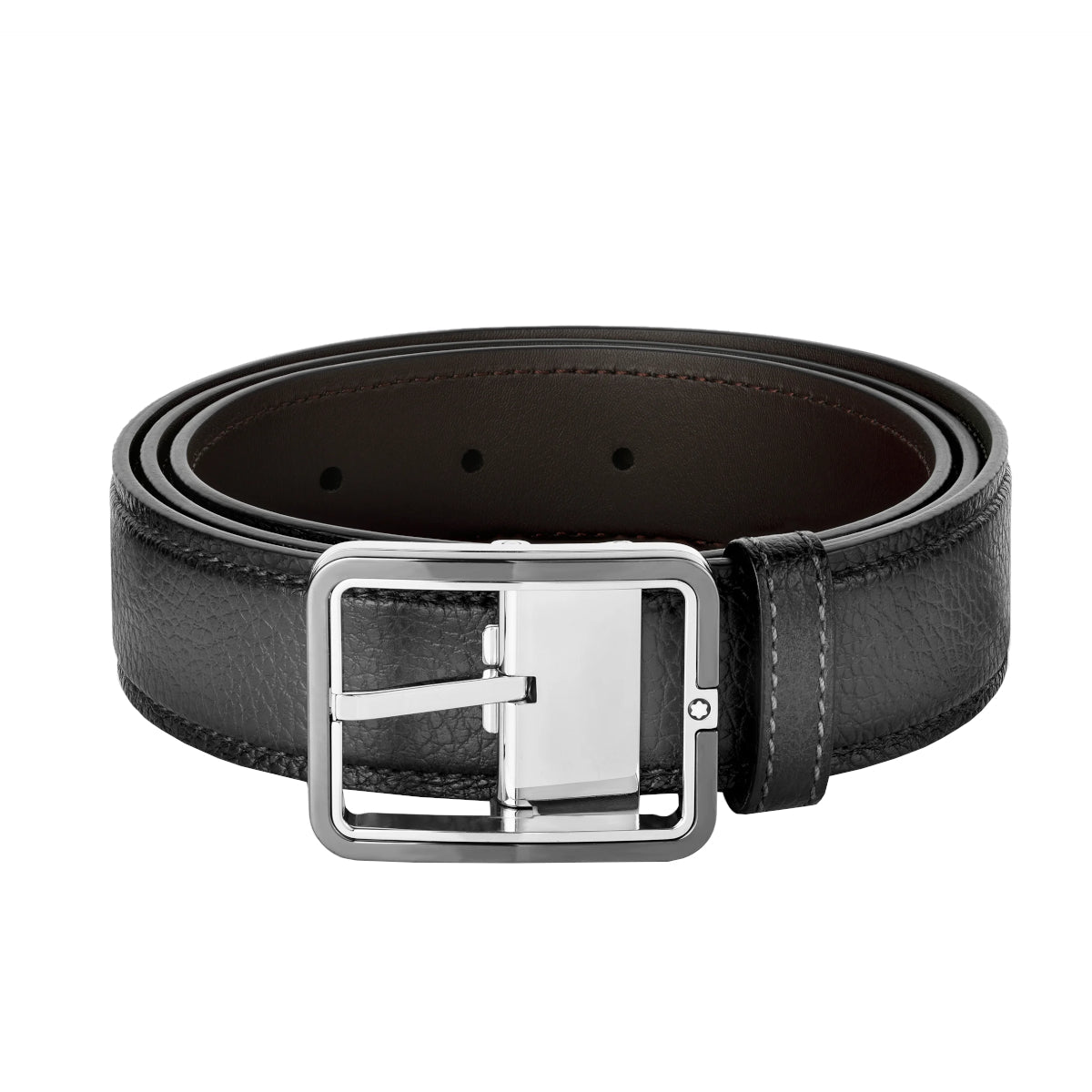 Ceinture en cuir gris de 35 mm