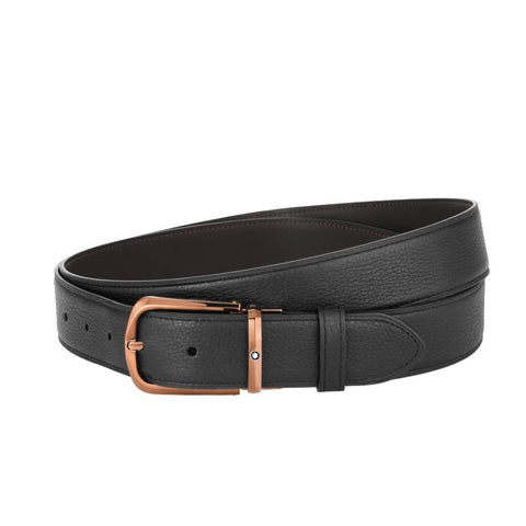 Ceinture réversible de 35 mm en cuir noir/marron