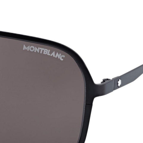 Lunettes de soleil Montblanc rectangulaires à monture métallique noire