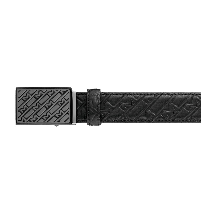 Ceinture Imprimée Boucle Plaque Montblanc Noire