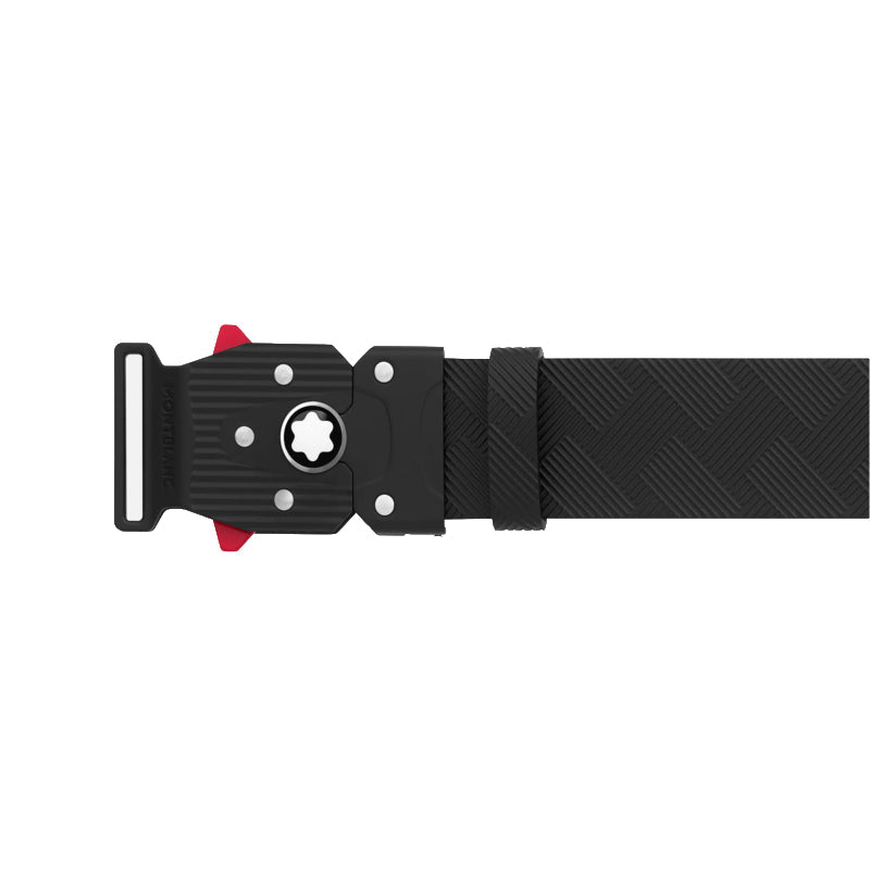 CeintureMontblancCeinture Montblanc de 35 mm En Cuir Noir Imprimé Avec Fermoir M Lock 4810
